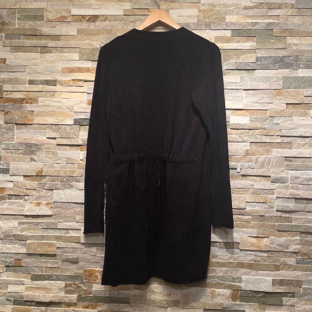 Barefoot Dreams M Black Cardigan | CozyChic Ultra Lite, Duster, Drawstring - Picture 7 of 10